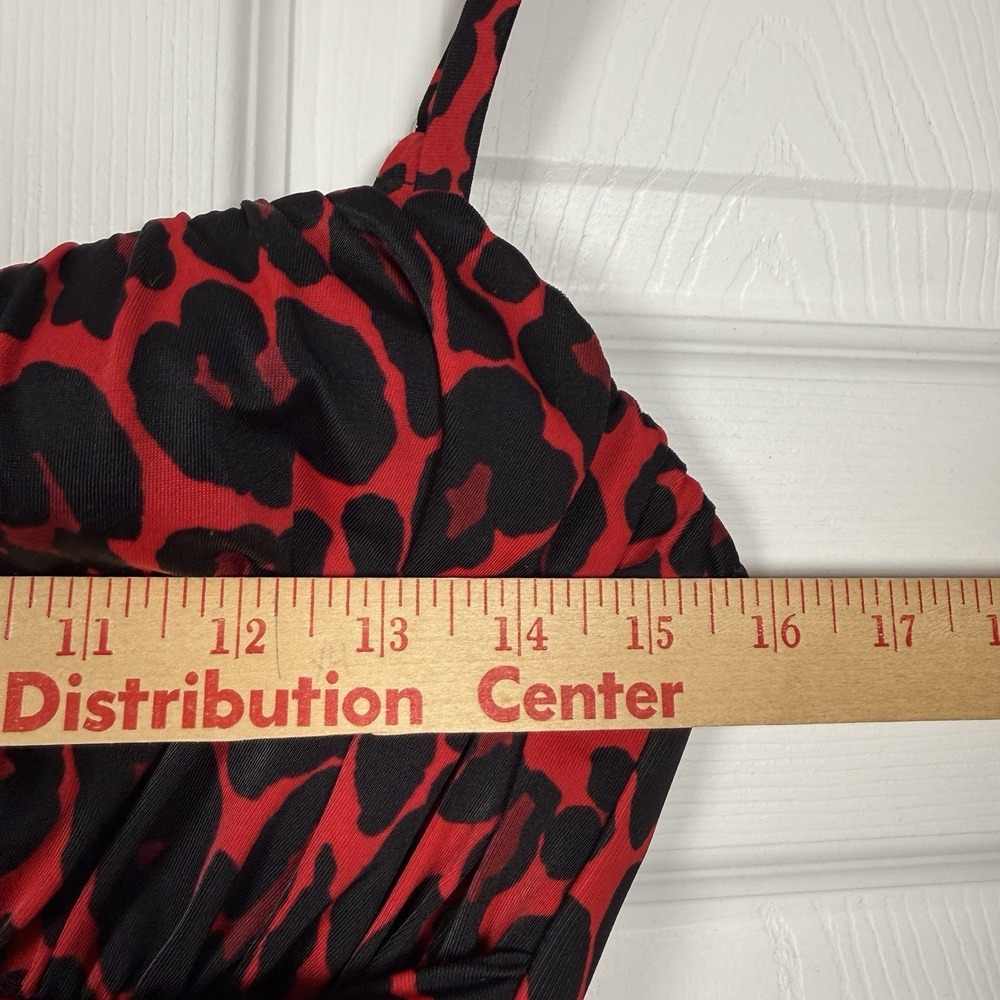 Miraclesuit One Piece Red Leopard Print Slimming Ruching Made in USA - Picture 15 of 16
